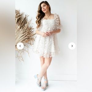 White Bride To Be Floral Mini Dress NWT